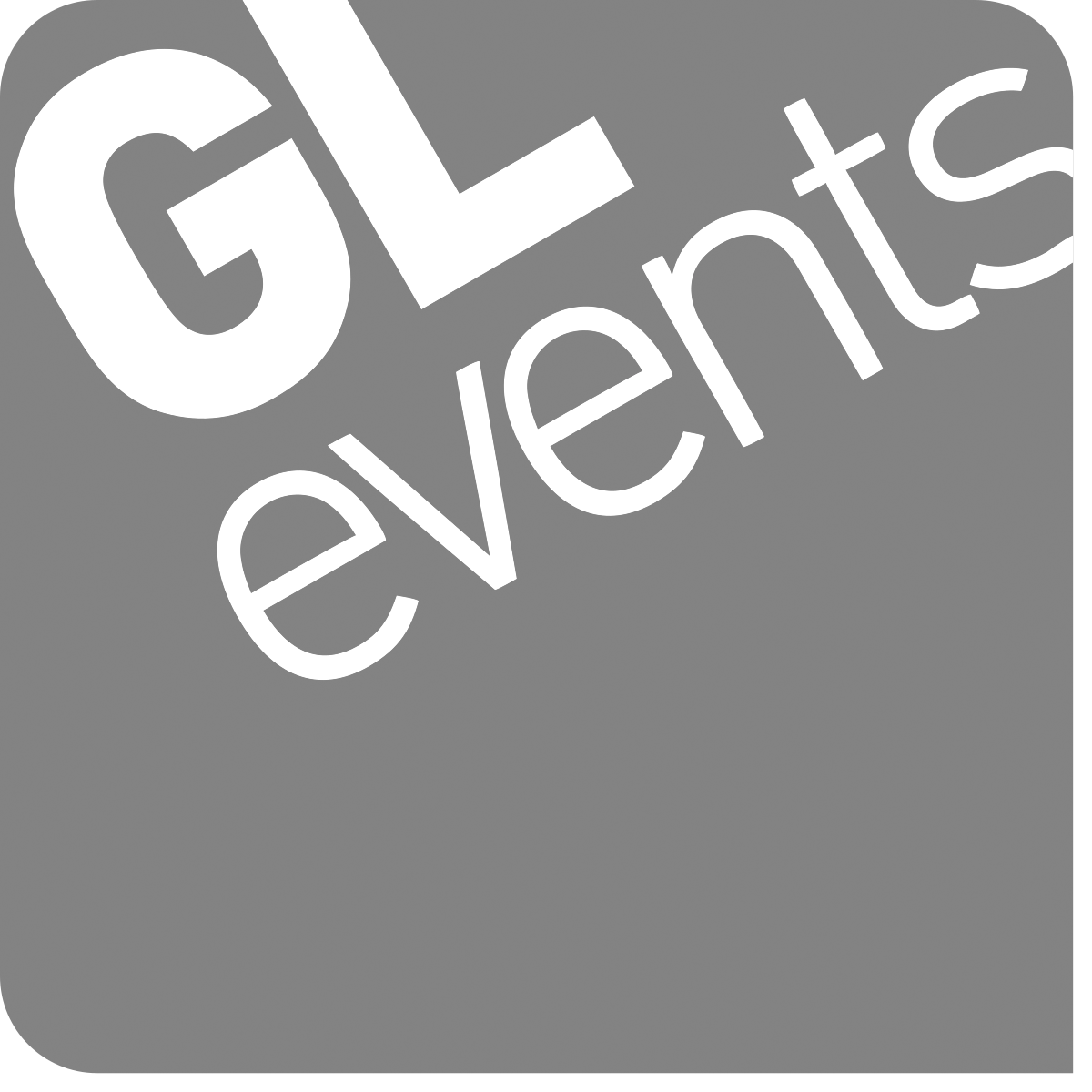 Logo de GL Events en gris sur fond transparent