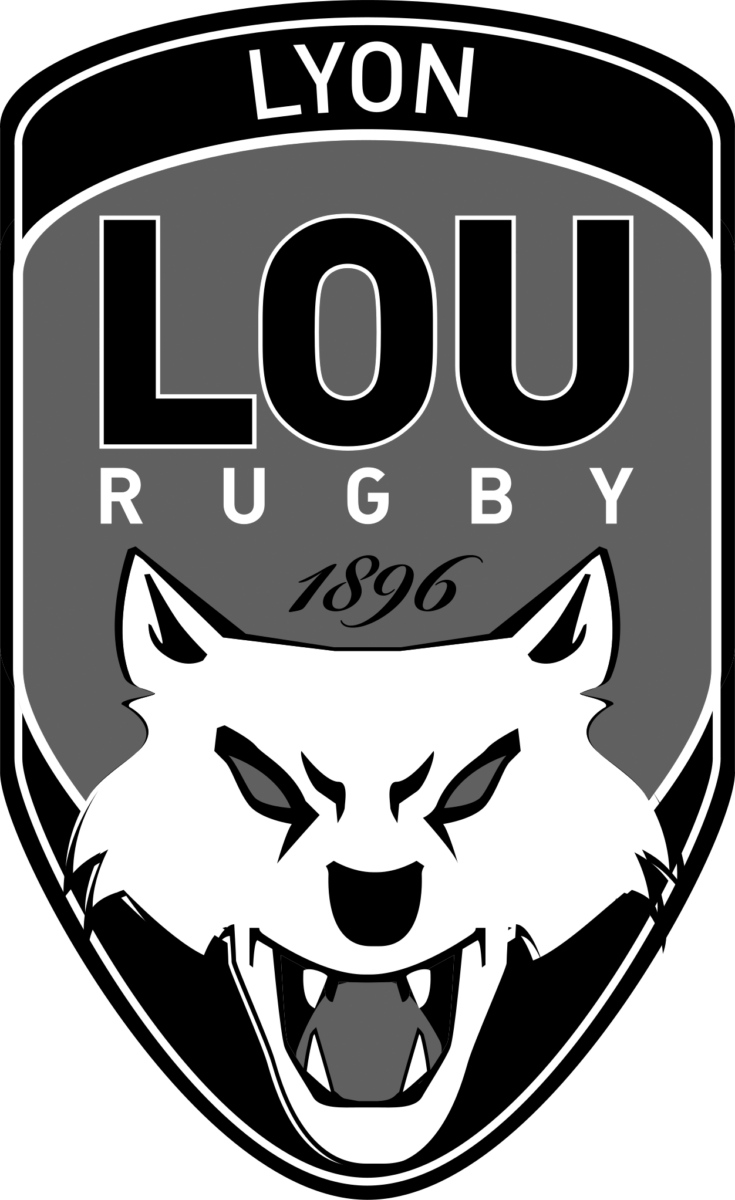 Logo du Club Lou Rugby à Lyon (Rhône), en dégradé de gris sur fond transparent