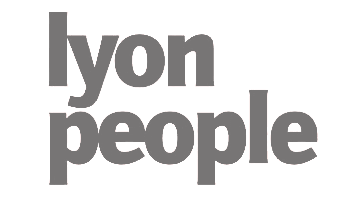Logo magazine Lyon People, spécialisé dans la mise en valeur des soirées et événements Lyonnais (Rhône), en dégradé de gris sur fond transparent