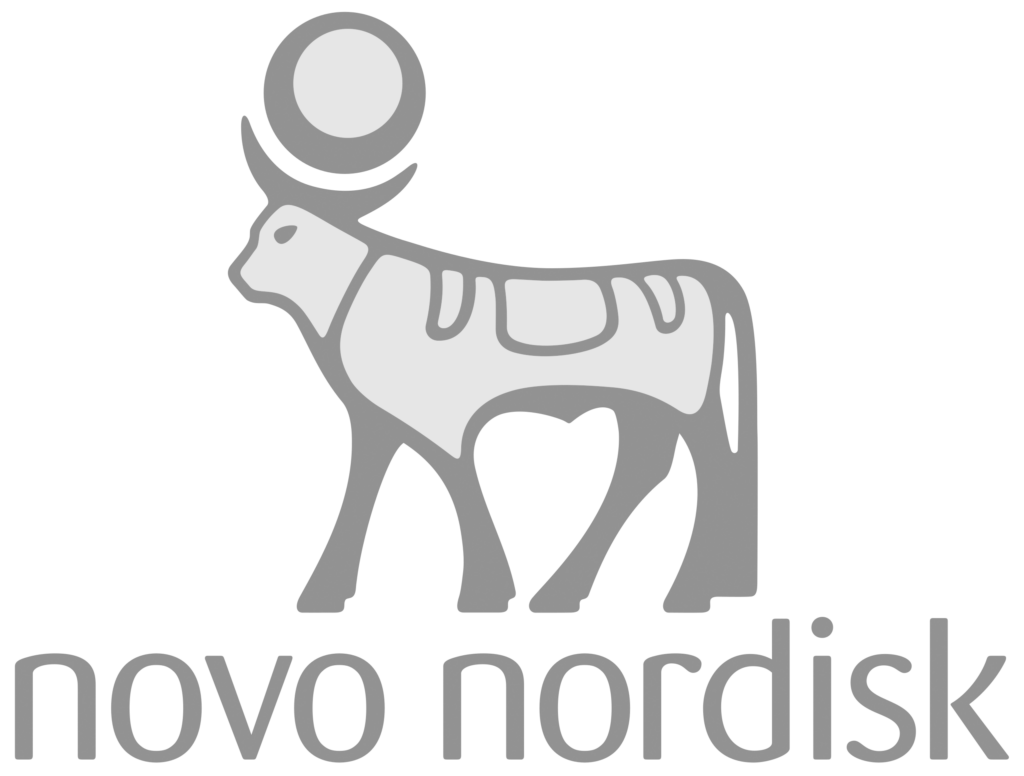 Logo de l'entreprise Novo Nordisk en Gris sur fond transparent