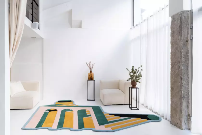 Photographie de produit (un tapis du designer Adrian Blanc) © Bertrand Perret