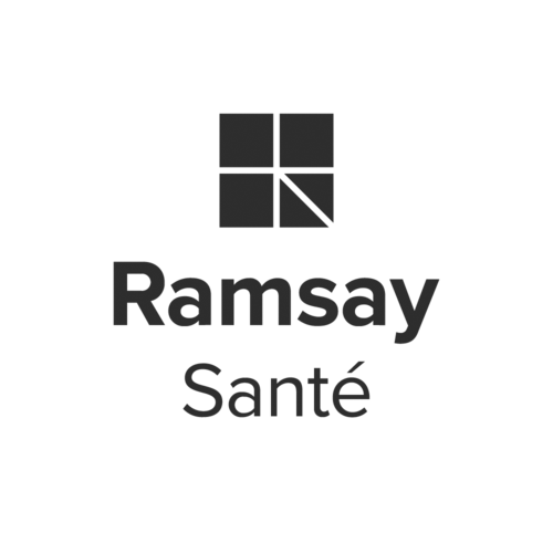 Logo de Ramsay santé gris sur fond transparent