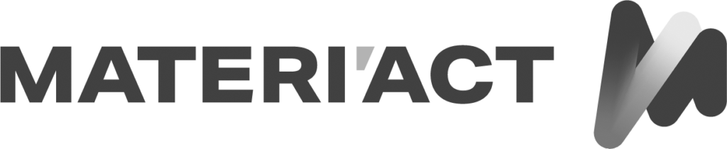 Logo de l'entreprise Materi'Act en gris sur fond transparent