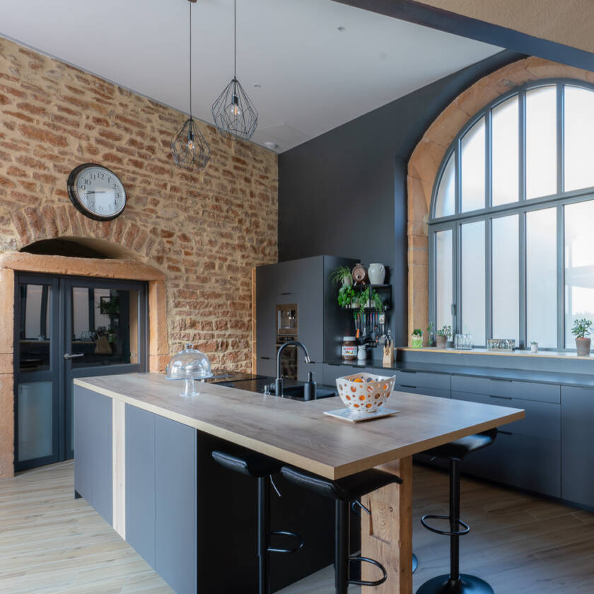 Photographie d'architecture intérieure et de décoration d'une ferme rénovée dans le Sud Beaujolais par l'agence d'architecture Oxygen (Lyon)